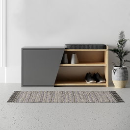 Hanah Home Fiona Armario para Zapatos Roble y Antracita